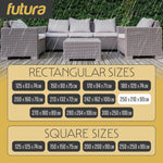 Rectangular Waterproof Garden Furniture Cover, Outdoor Patio Weatherproof Rattan Sofa Shield | 250 x 210 x 90cm | Black