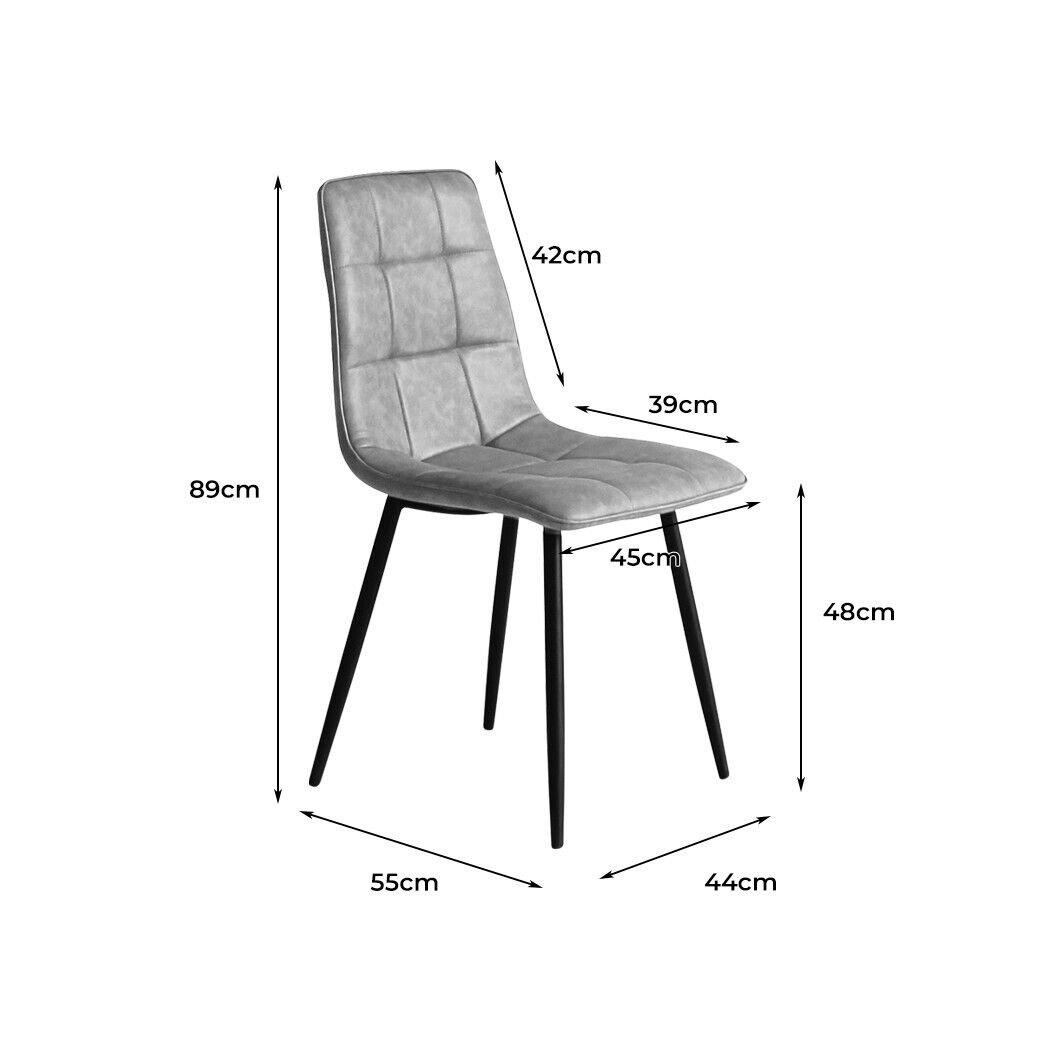 Levede Padded Dining Chairs Faux Leather For Kitchen Home Office - Set Of 4