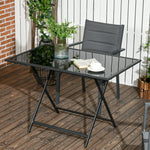 Folding Patio Dining Table W/ Parasol Hole