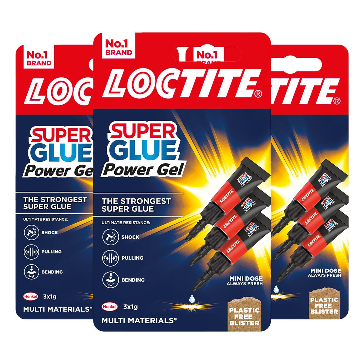 Mini Trio Super Glue Gel For High-quality Repair For All Materials, 1g | Set of 9