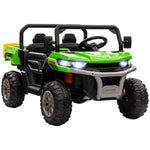 12v Two-seater Kids Electric Ride-on Car W/ Electric Bucket | Green