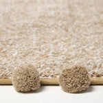 Tufted Cotton Bath Mat With Pom Pom Edges | 50 x 80cm | Natural