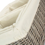 Set Of 4 Wicker Grey Wash Lined Storage Tray