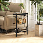 Side Table W/ Storage, Small Table For Living Room, Bedroom | Black