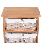 5 Drawer Wicker Basket Storage Shelf Unit Wooden