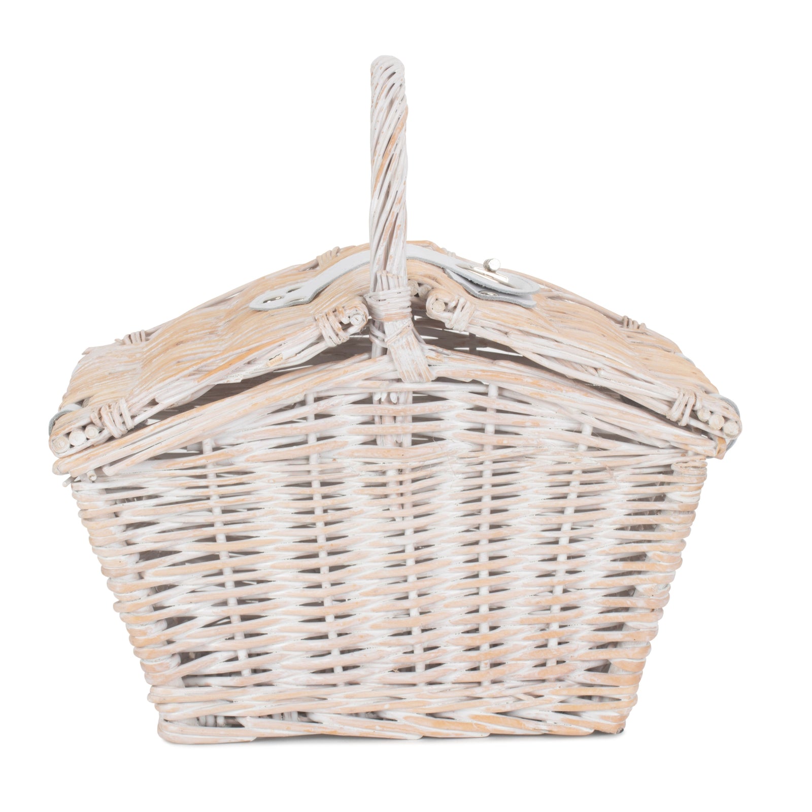 Wicker Small White Elegant Picnic Basket
