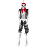 Yezi Halloween Skeleton Life Size Pirate Decor 166cm Pe Plastic White