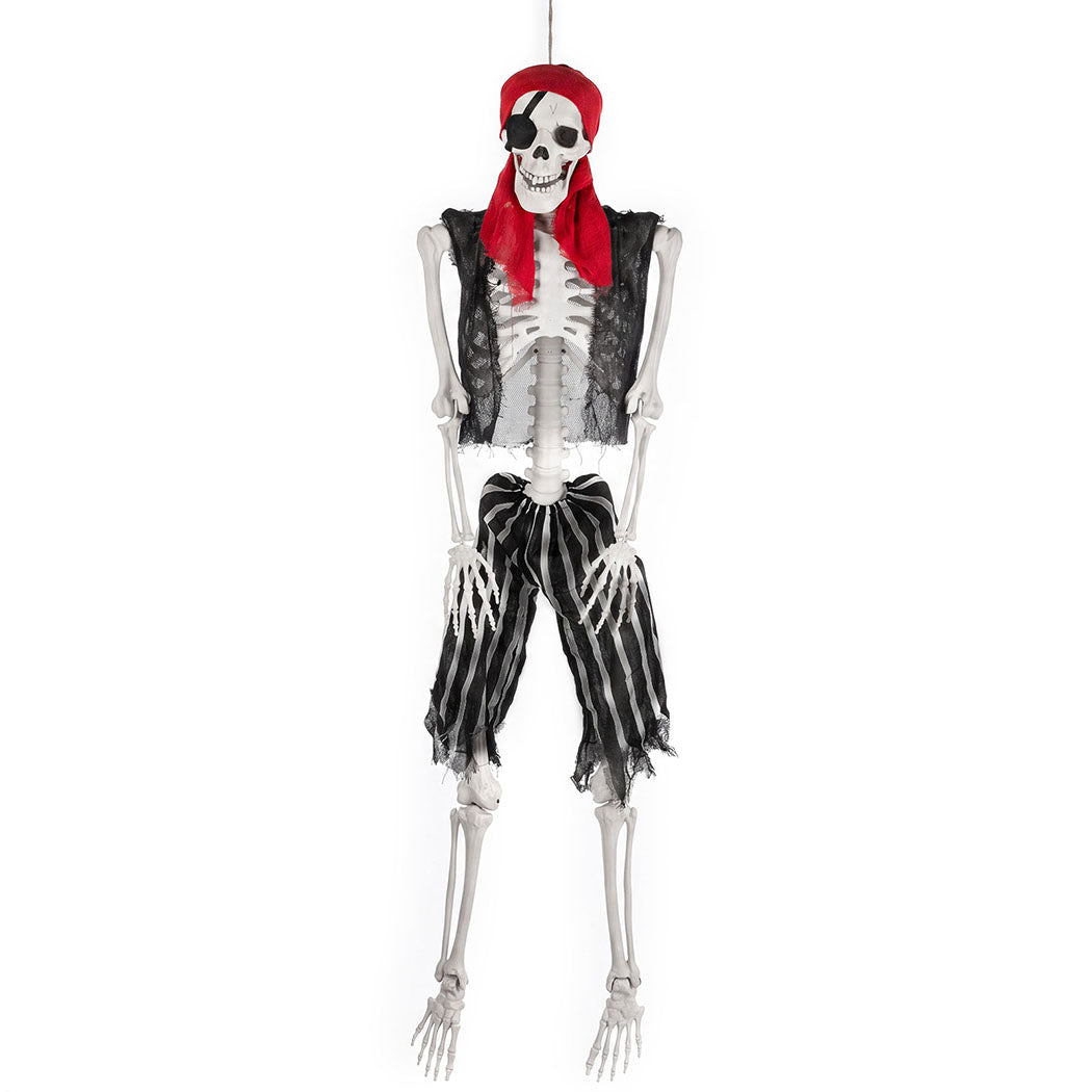 Yezi Halloween Skeleton Life Size Pirate Decor 166cm Pe Plastic White