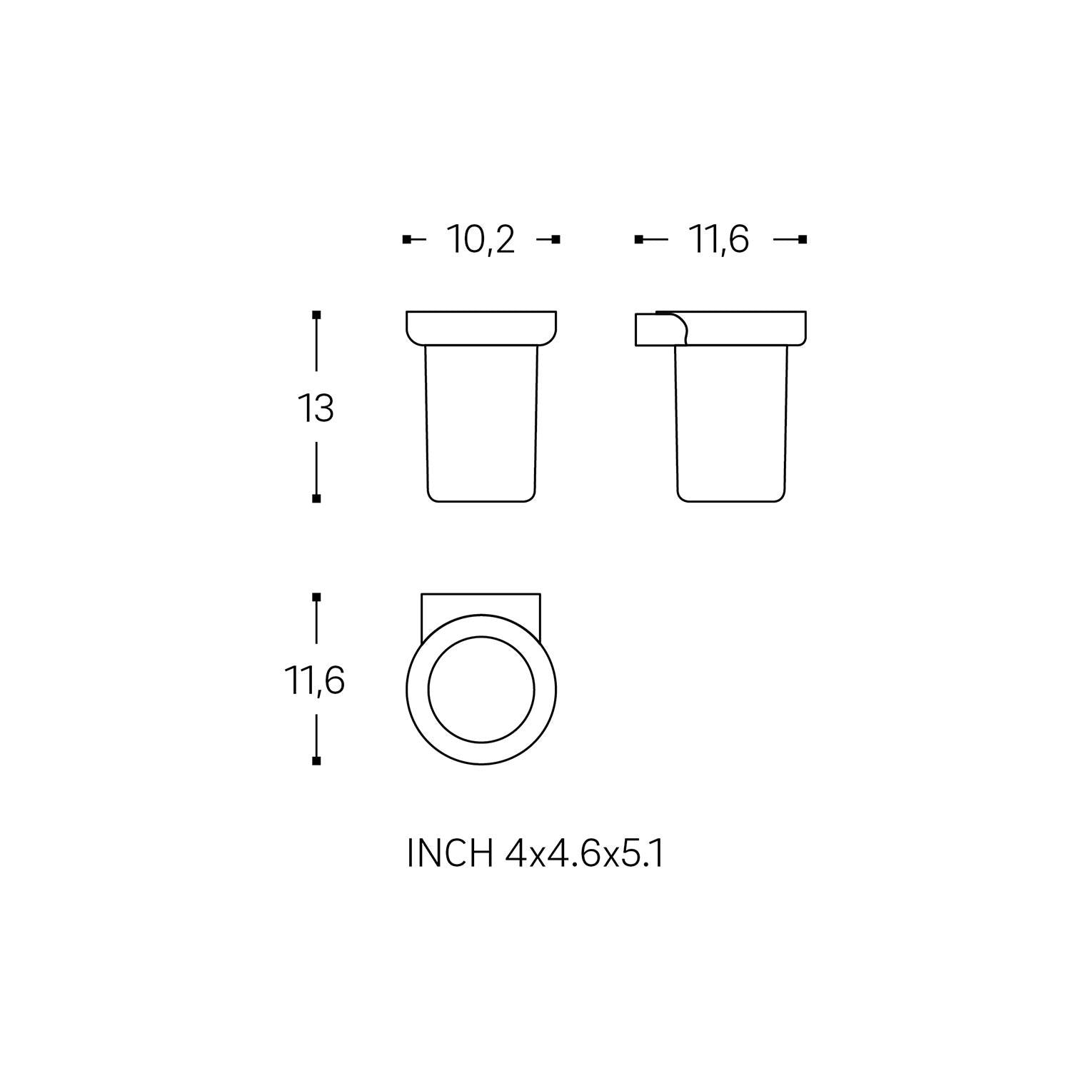 Toothbrush Holder, Chrome, Architect S+ Collection