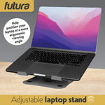 Laptop Stand Adjustable Portable Riser, Foldable Aluminium Holder For Macbook Airpro And 11 To 17 Inch Laptops | Silver