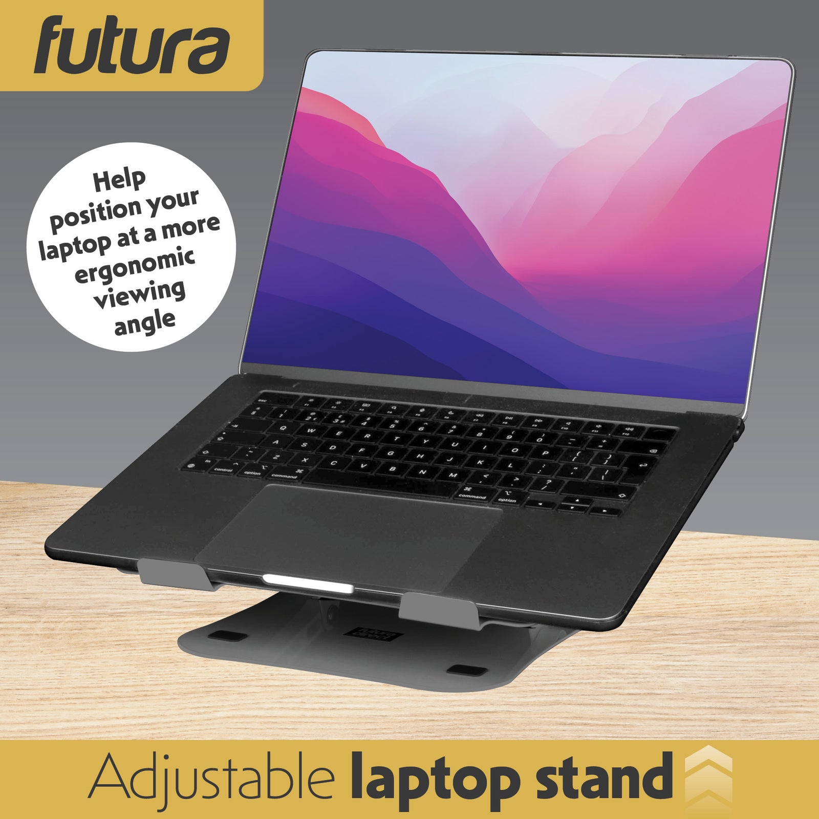 Laptop Stand Adjustable Portable Riser, Foldable Aluminium Holder For Macbook Airpro And 11 To 17 Inch Laptops | Grey