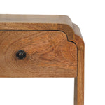 Solid Wood Newton Mini Oak-ish Nightstand With A Drawer And Open Shelf