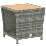 Side Table 2-tier With Storage Shelf | Light Grey