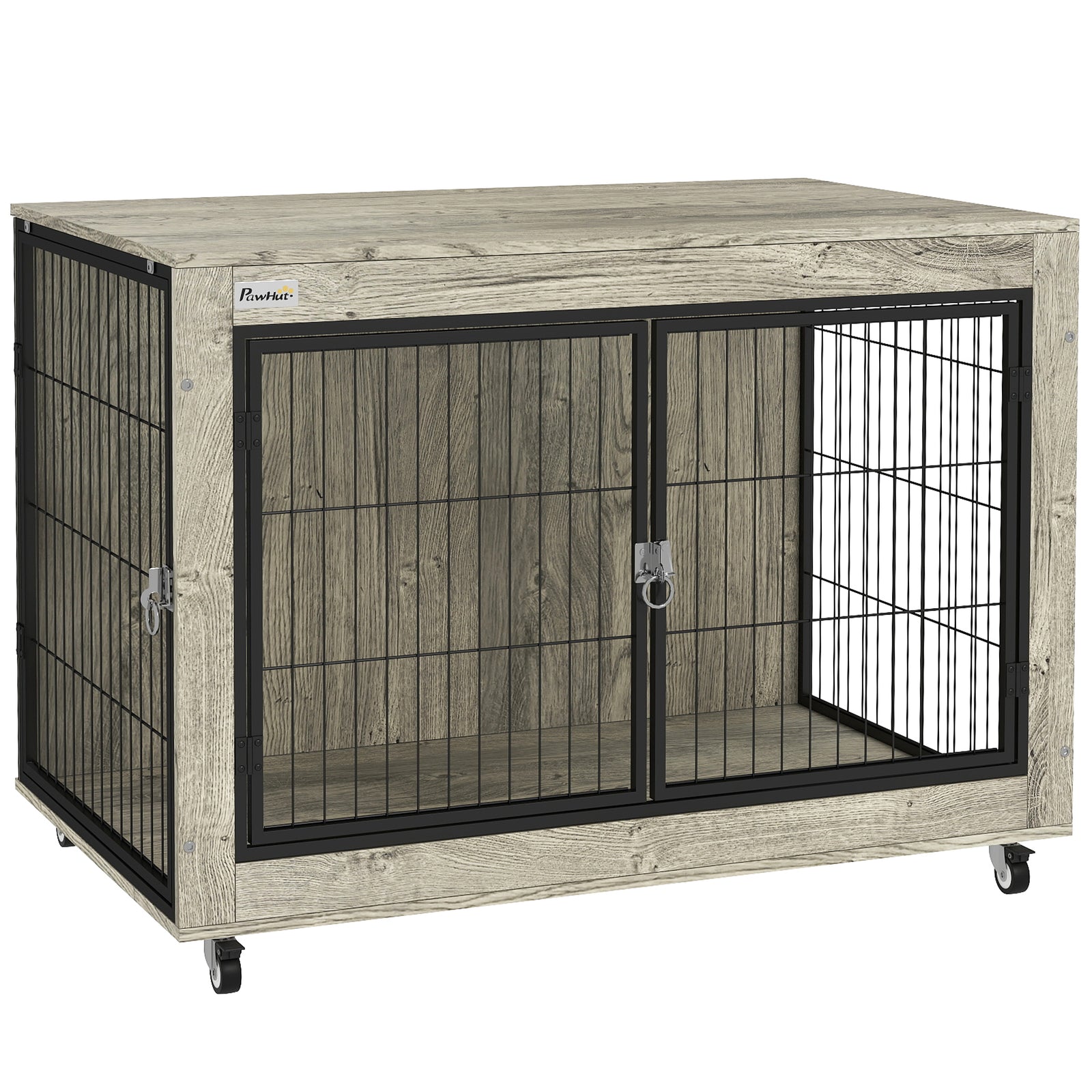 Dog Crate Furniture On Wheels, For Dogs | Gray