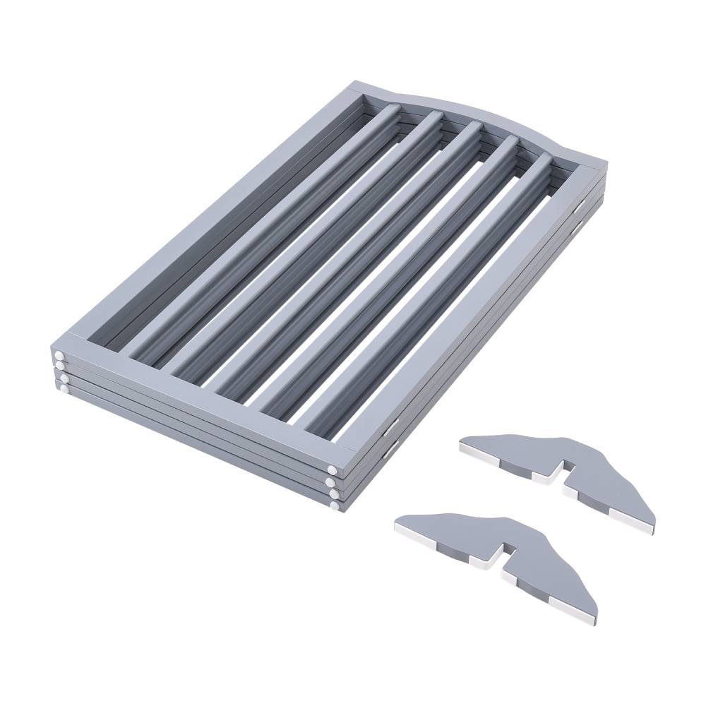 Foldable Freestanding 3/4-panel Arched Pet Gate, Indoor Safety Barrier For Doorways, Halls & Staircases | Large | Grey