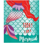 Childrens/kids Mermaid Microfibre Hooded Towel | One Size | Green
