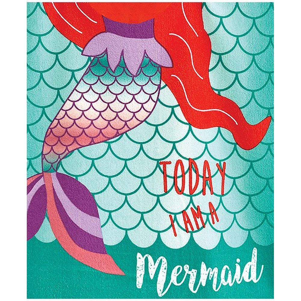 Childrens/kids Mermaid Microfibre Hooded Towel | One Size | Green