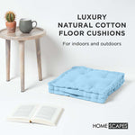 Cotton Plain Floor Cushion | 50cm x 50cm | Blue