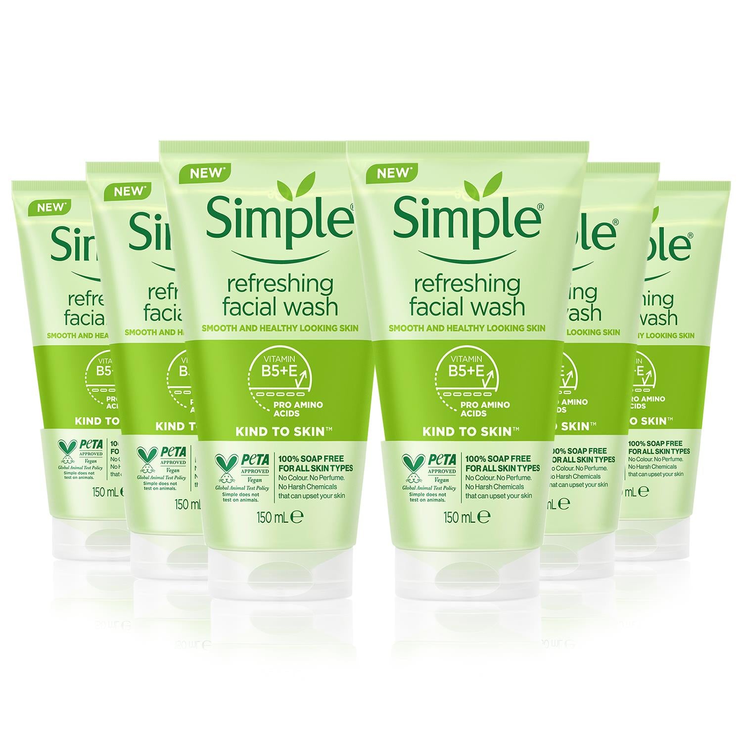 Kind To Skin Eyes Facial Wash, 6pk X 150ml | Set-of-6 | White