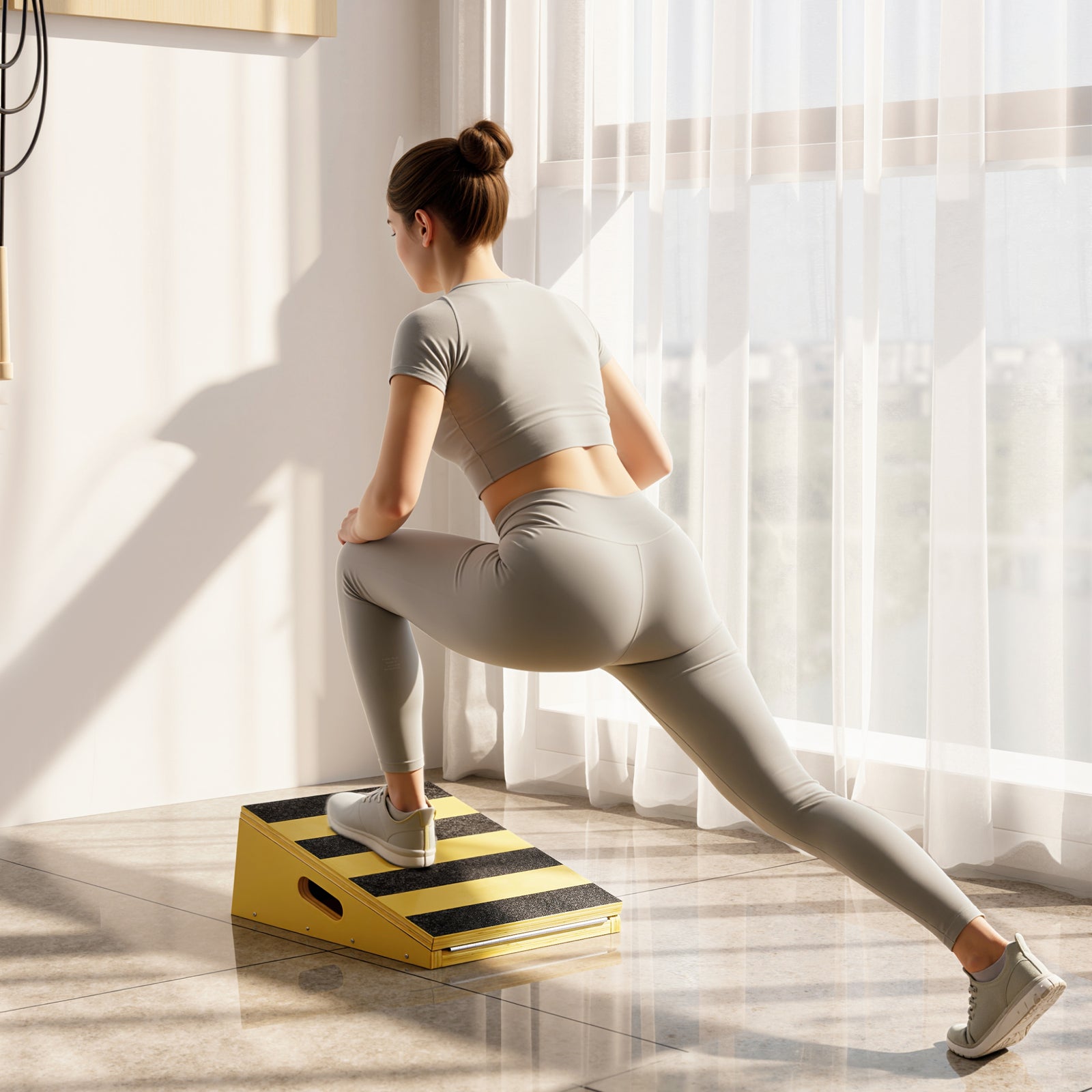 SPORTNOW Portable Slant Board, Calf Stretcher With 4 Angles