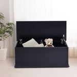 Storage Box Chest With Lid Spacious Collect Chipboard | One Size | Black