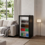Breeins 83l Door Beverage Cooler With Led Light & Freezer Box