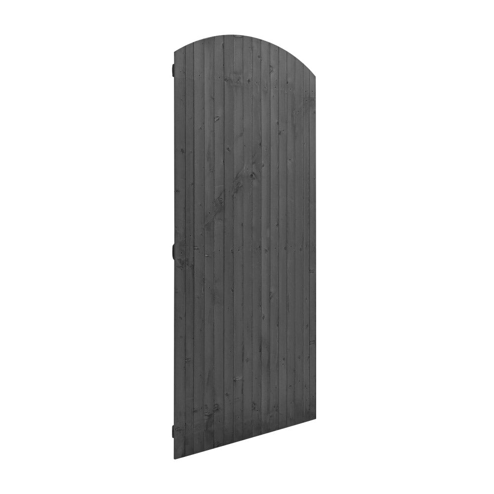 105cm W X 150/180/210cm H Wooden Garden Gate With Arched Top, Pine Wood Outdoor Fence Gate With Installation Hardware | 210cm | Grey
