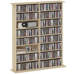 Cd Storage Unit Dvd Tower Blu-ray Storage Shelf For Office | Large | Natural