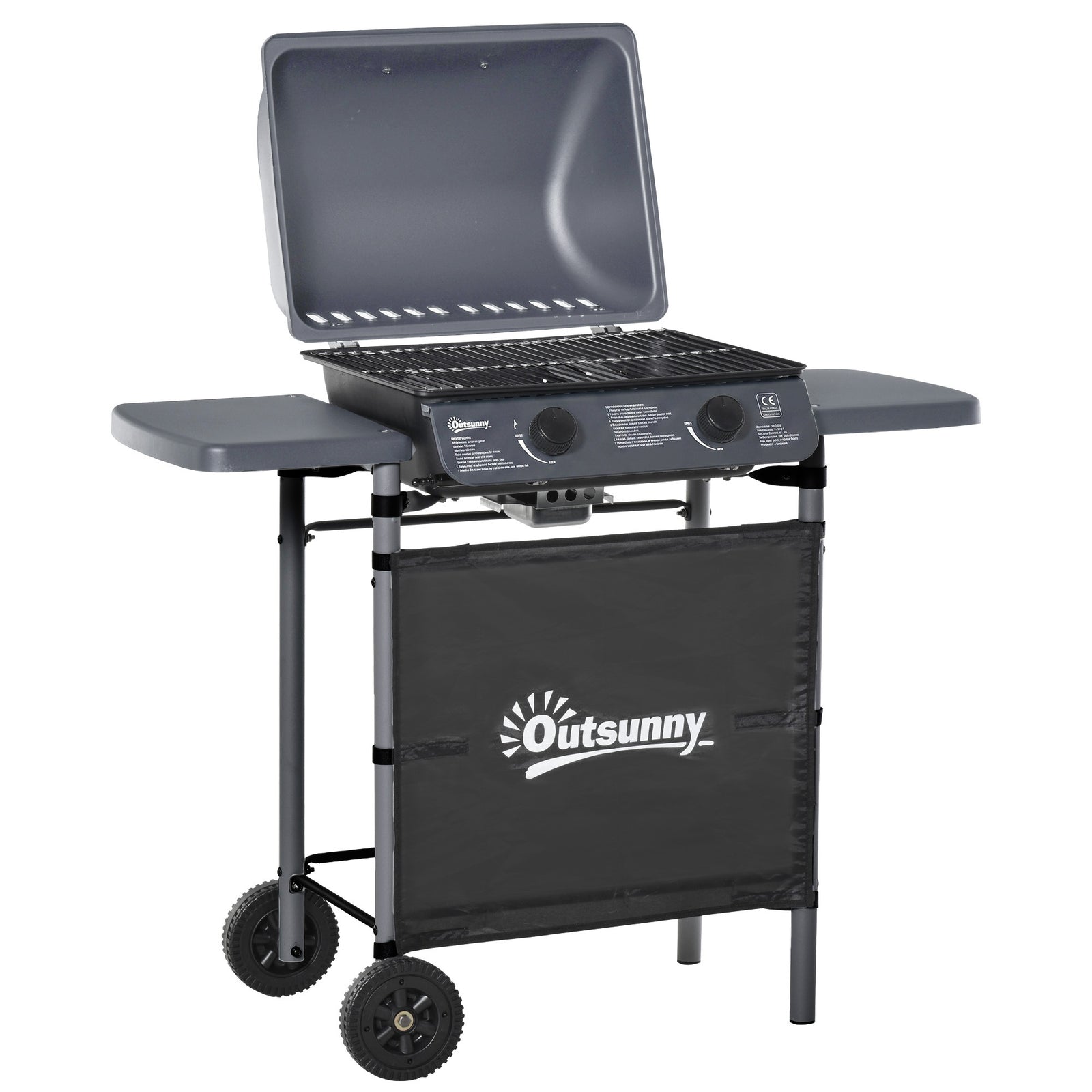Propane Gas Barbecue Grill 2 Burner Cooking Bbq 5.6 Kw