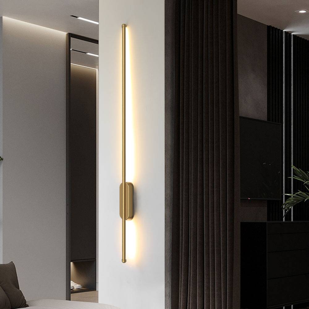 Modern Gold Aluminium Linear Led Wall Lighting Fixture 100cm | Warm