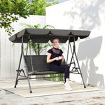 Rattan Swing Seat, Steel Frame, Grey