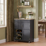 Kitchen Trolley, Rolling Island Storage Cart With Drawer, Black