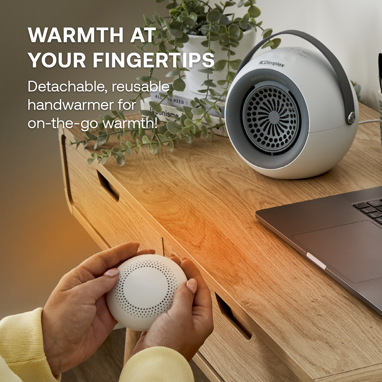Desk Friend Fan Heater, 390w | White
