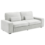 2-seater Chenille Upholstered Sofa With Pillows | Grey