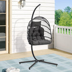 Hanging Chair With Stand And Cushion | Dark Gray