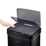 75l Sensor Recycling Bin With Food Caddy & 25 Bin Biodegradable Bags | 75L | Black