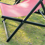 Set Of 2 Folding Garden Beach Aluminium Frame Deck Chairs | White