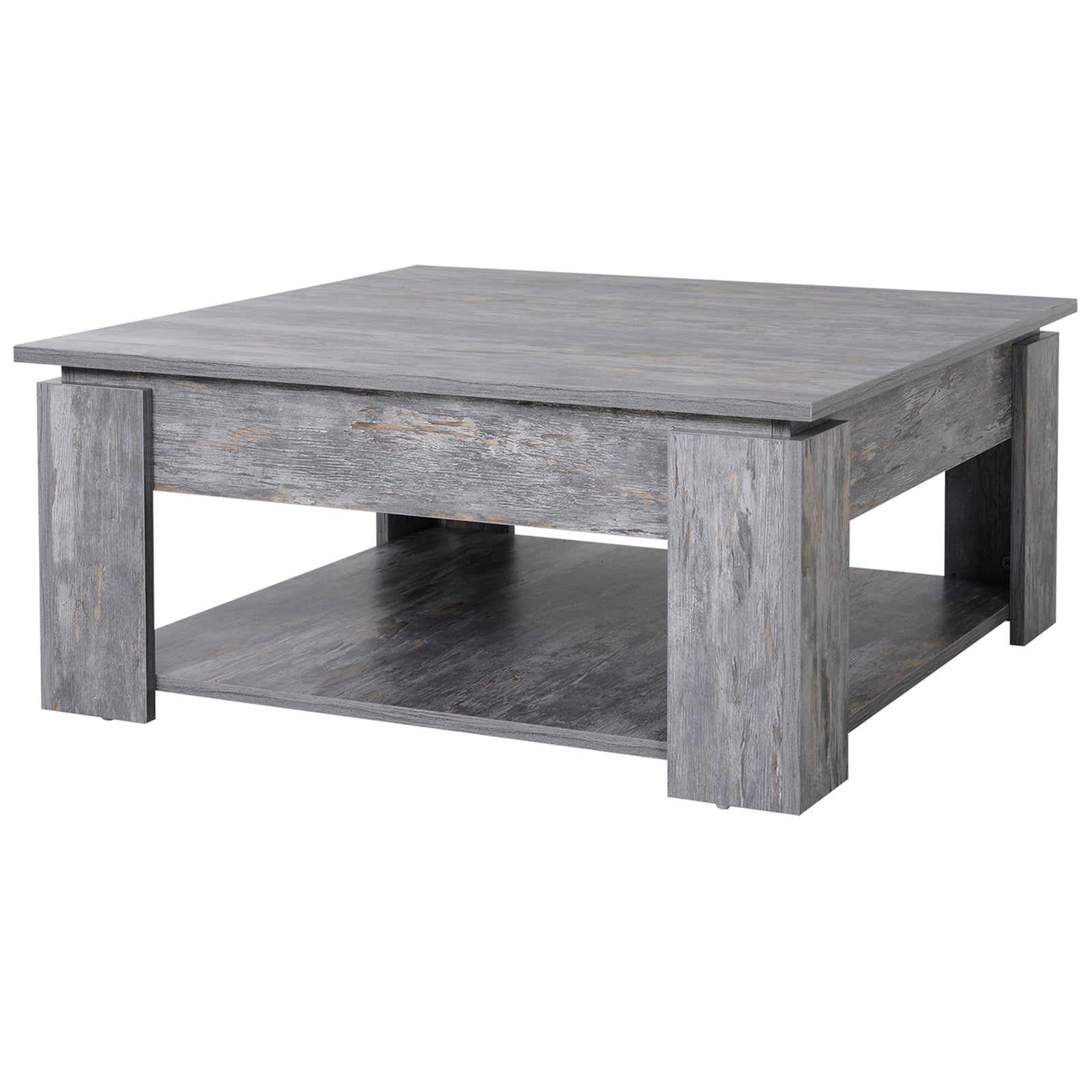 2 Tier Coffee Table With Bottom Shelf