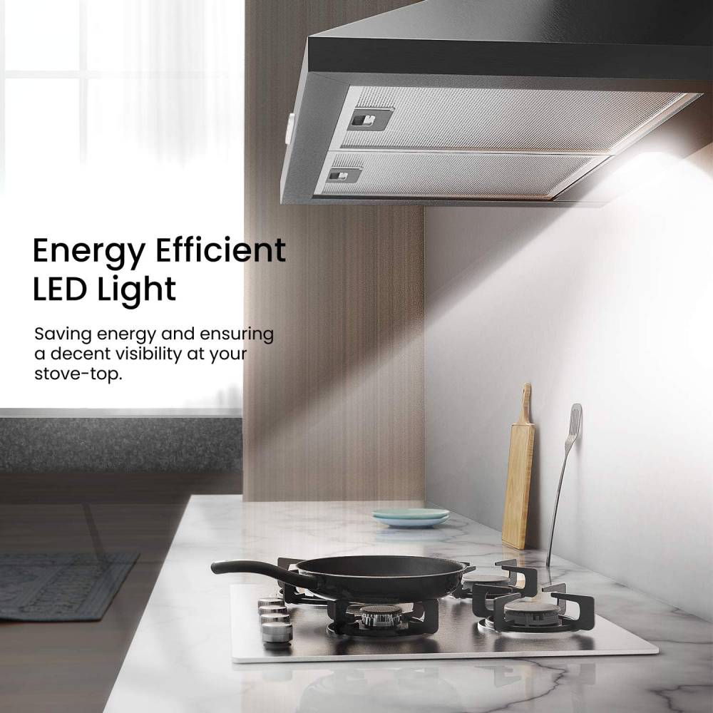 3-speed 60cm Wall Mounted Chimney Cooker Range Hood With Led Light