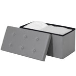 Storage Ottoman Bench, 89l Pu Leather Folding Foot Rest | Grey