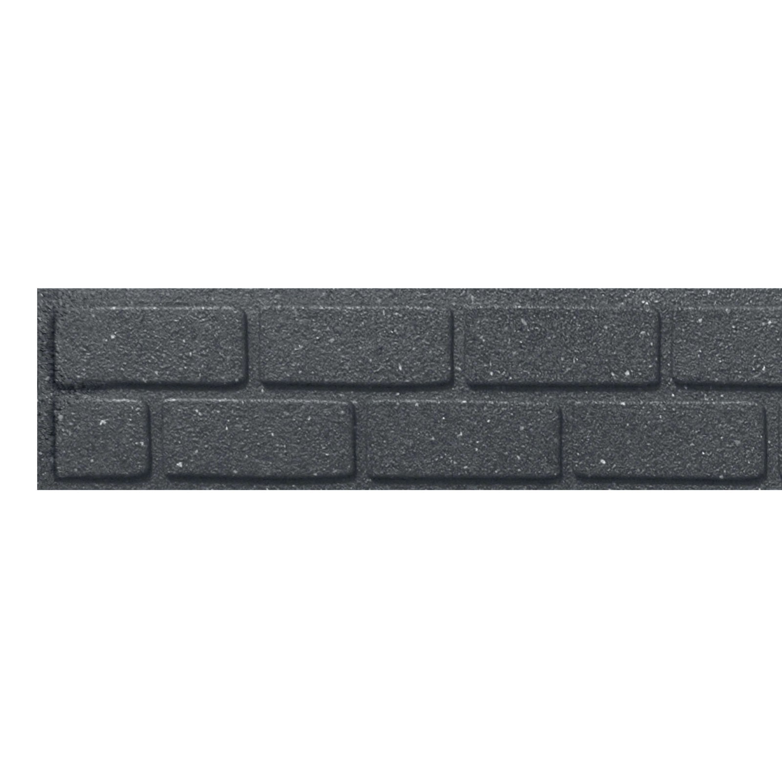 Recycled Rubber Brick Effect Garden Edging Border 1.2m | Set of 16 | Gray