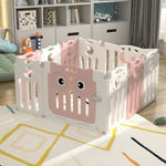 Foldable Baby Kid Playpen 10/12 Panel Safety Play Yard Home Activity Center | Small | Pink