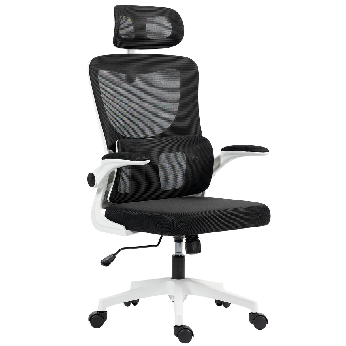 Vinsetto Mesh Office Chair With Adjustable Headrest, Lumbar Support, Black