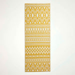Luxury Outdoor Rug Waterproof Reversible For Garden Patio 100% Recycled, Yellow Anna Aztec | 75cm x 200cm | Yellow