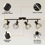 Emitto Led Spot Ceiling Light 4-way Adjustable Vintage Black Metal E14 Fixture