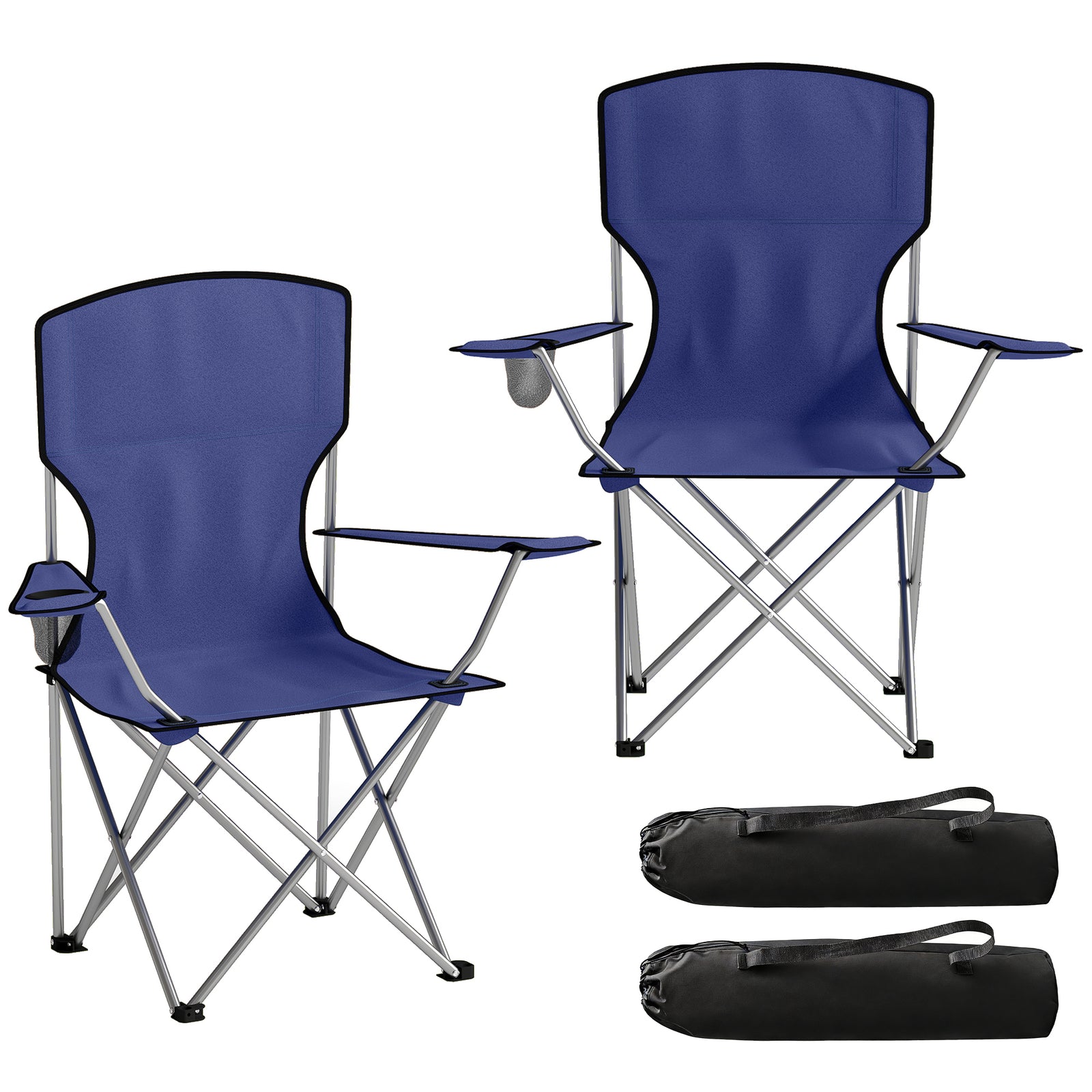 Camping Chair Set Of 2 Portable Folding | Blue
