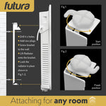 Wifi Curved Designer Electric Radiator Panel Heater White Wall Mounted Timer And Thermostat | White