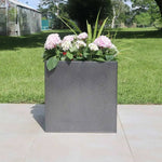 Zinc Galvanised Square Planter | 40cm x 40cm x 40cm | Silver Black