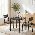 3 Pcs Compact Dining Table 2 Chairs Set | Black