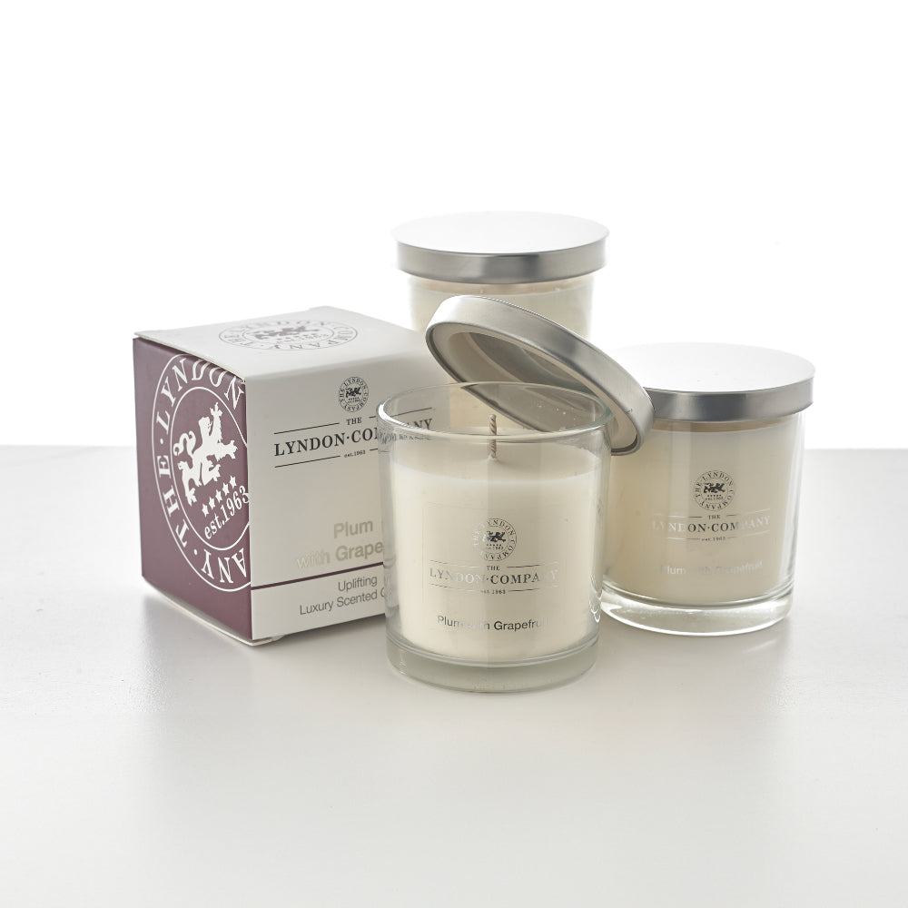 Luxurious Secented Glass Jar Candles | Set of 3 | Plum